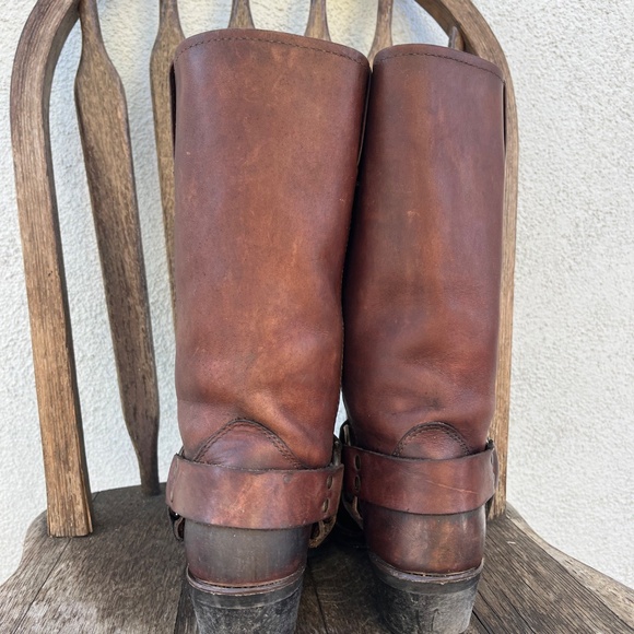 Frye 12r harness boots 6.5 6 1/2 made in usa 150 year brown boho bikercore viral - Picture 10 of 14